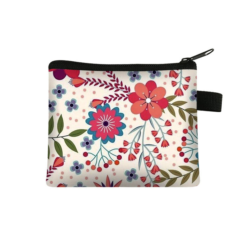 Wholesale Polyester Floral Coin Purse Ladies Coin Key Storage Bag